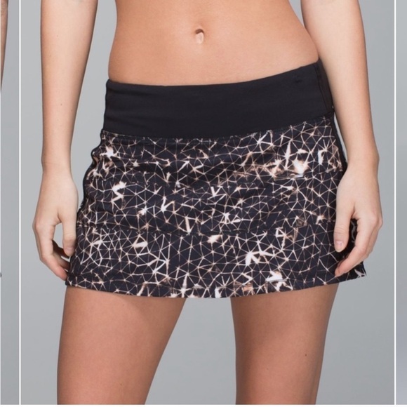 Lululemon Pace Rival Tennis Skirt Stretch Sugar Crush Multi Black Golf Athletic - Picture 3 of 15